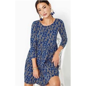 Lilly Pulitzer Geanna 3/4 Sleeve Swing Dress Easy to Spot Medium EUC